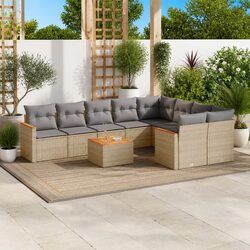 Premium 10-Piece Outdoor Garden Sofa Set in Beige