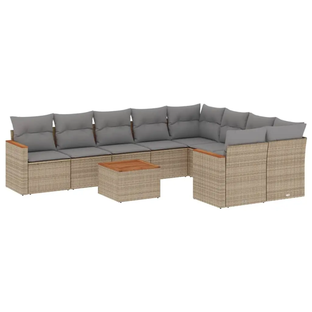10-Piece Outdoor Garden Sofa Set in Beige