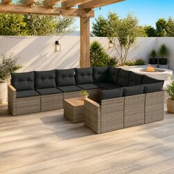 Exceptional 12-Piece Grey Garden Sofa Set for Outdoor Living