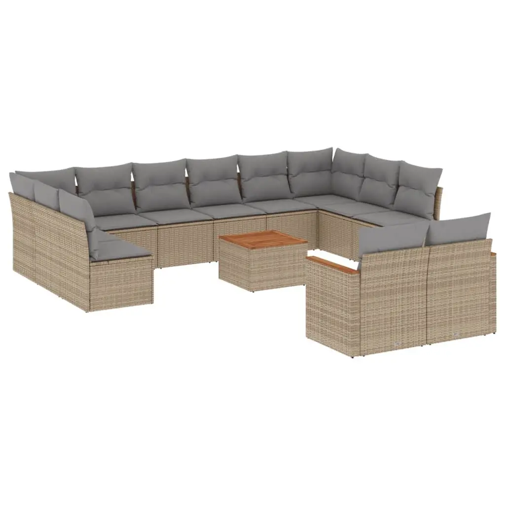 13-Piece Garden Sofa Set in Beige for Outdoor Use