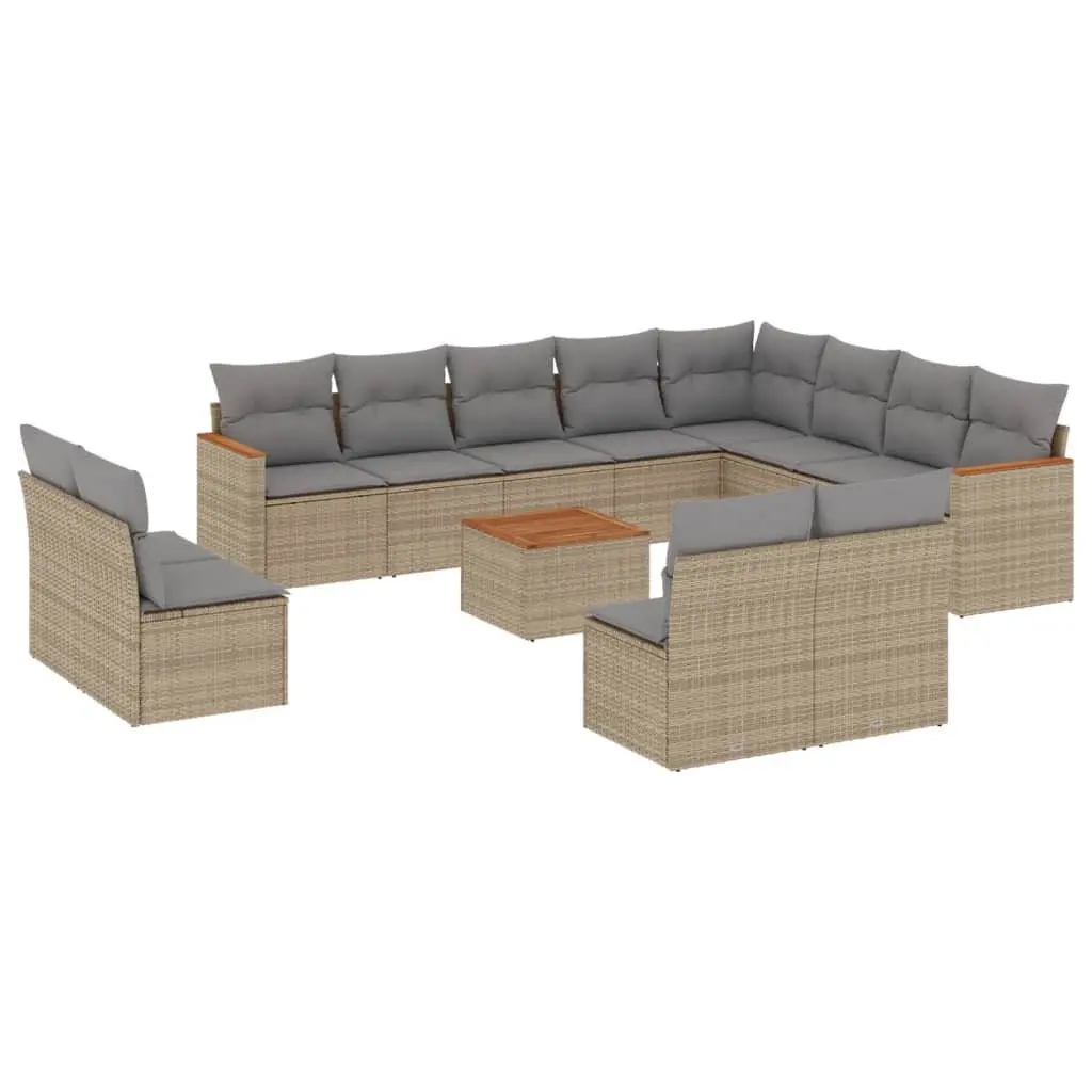 13 Piece Modular Garden Sofa Set in Beige
