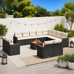 Premium 13 Piece Modular Garden Sofa Set in Black