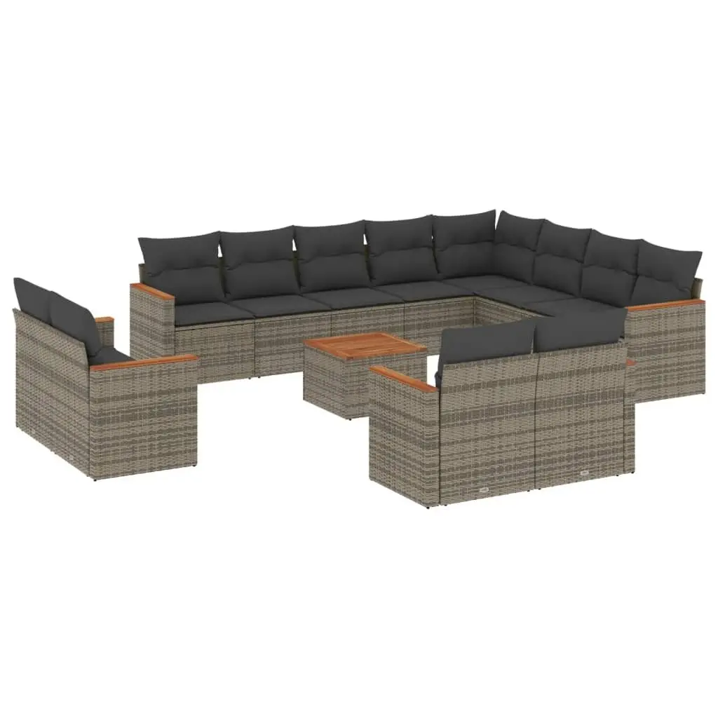 13-Piece Grey Rattan Garden Sofa Set