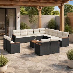 14 Piece Modular Outdoor Furniture Set in Black