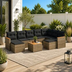 Durable 10 Piece Garden Sofa Set for Outdoor Spaces