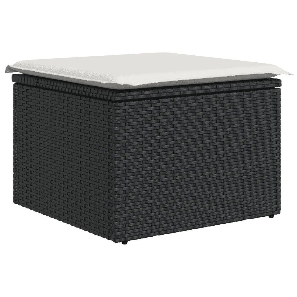 11 Piece Modular Outdoor Sofa Set in Black