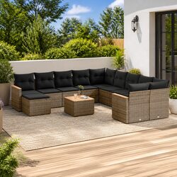 Sturdy Grey 12-Piece Modular Garden Sofa Set
