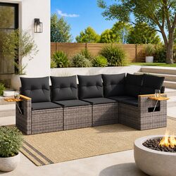 High-Quality 5 Piece Outdoor Sofa Set with Storage