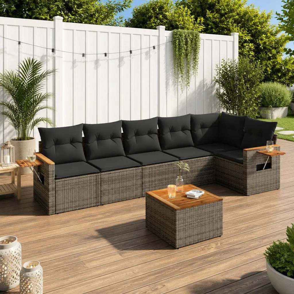 7 Piece Garden Sofa Set Outdoor Furniture Grey