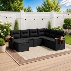 High-Quality 7 Piece Garden Sofa Set with Cushions
