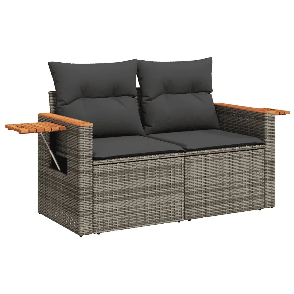 8-Piece Grey Modular Patio Sofa Set with Storage