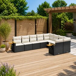 Durable 9 Piece Outdoor Garden Sofa Set with Cushions