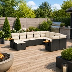 Premium 10-Piece Outdoor Garden Sofa Set with Modular Design