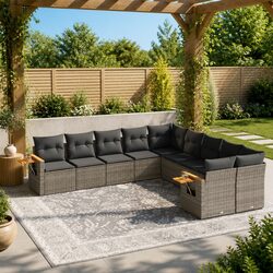Premium 10 Piece Outdoor Garden Sofa Set in Grey