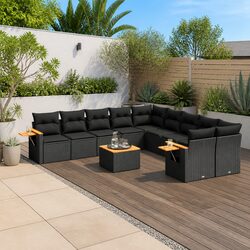 Durable 11 Piece Outdoor Garden Sofa Set with Cushions