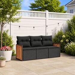 High-Quality 3 Piece Garden Sofa Set with Cushions