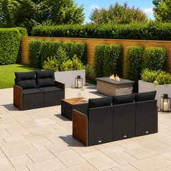 Durable 6-Piece Garden Sofa Set with Cushions