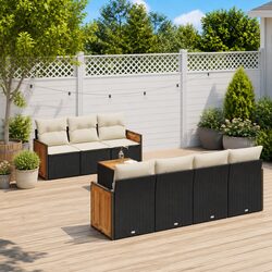 Outdoor 8 Piece Garden Sofa Set with Storage and Cushions