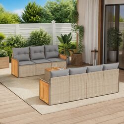 High-Quality 8 Piece Outdoor Garden Sofa Set Beige