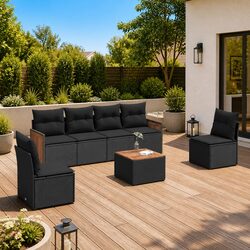 7 Piece Outdoor Sofa Set with Storage for Patios