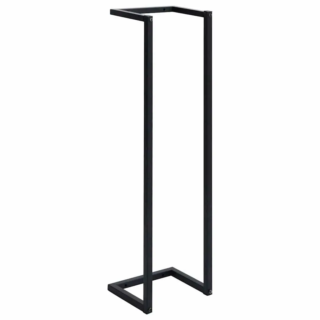 Towel Rack Iron Wall Mount Bathroom Organizer Black 25 x 20 x 95 cm