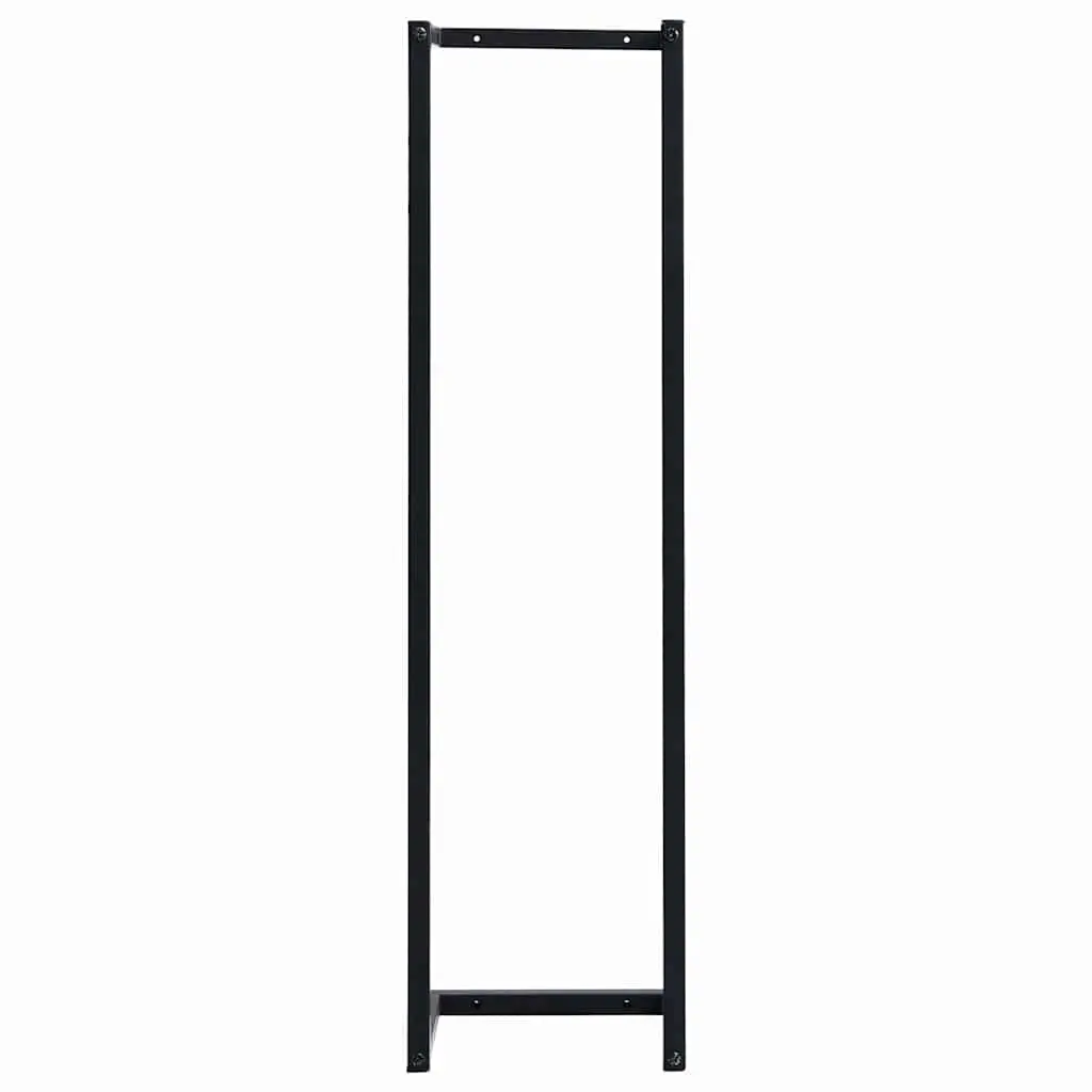 Towel Rack Iron Wall Mount Bathroom Organizer Black 25 x 20 x 95 cm