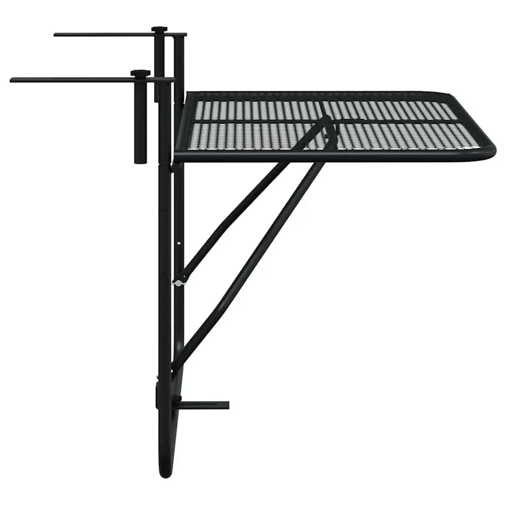 Outdoor Foldable Balcony Table in Black Steel Mesh