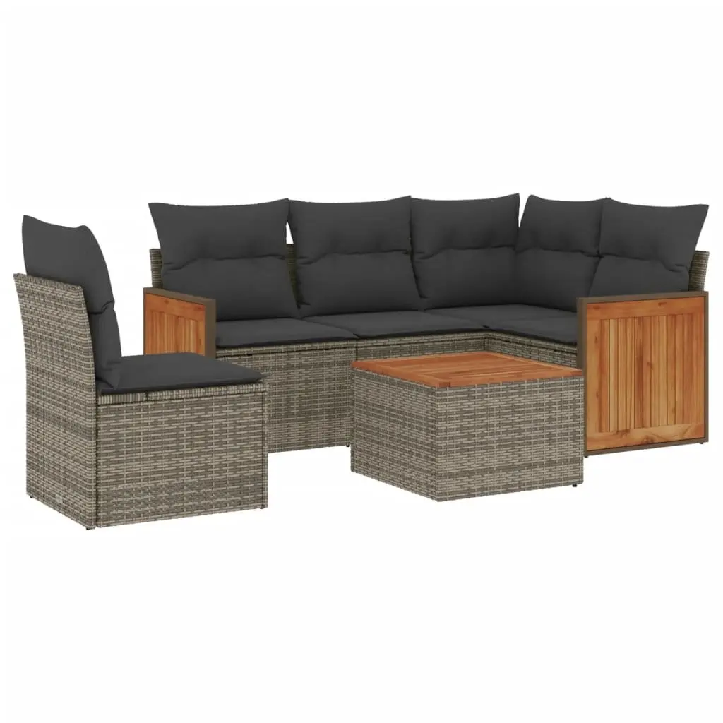 6-Piece Modular Garden Sofa Set in Grey