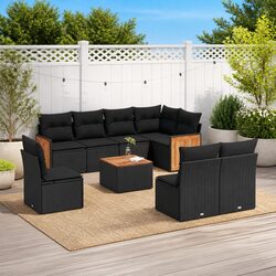 Premium 9-Piece Modular Outdoor Sofa Set in Black