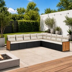 Durable 9-Piece Garden Sofa Set with Modular Design