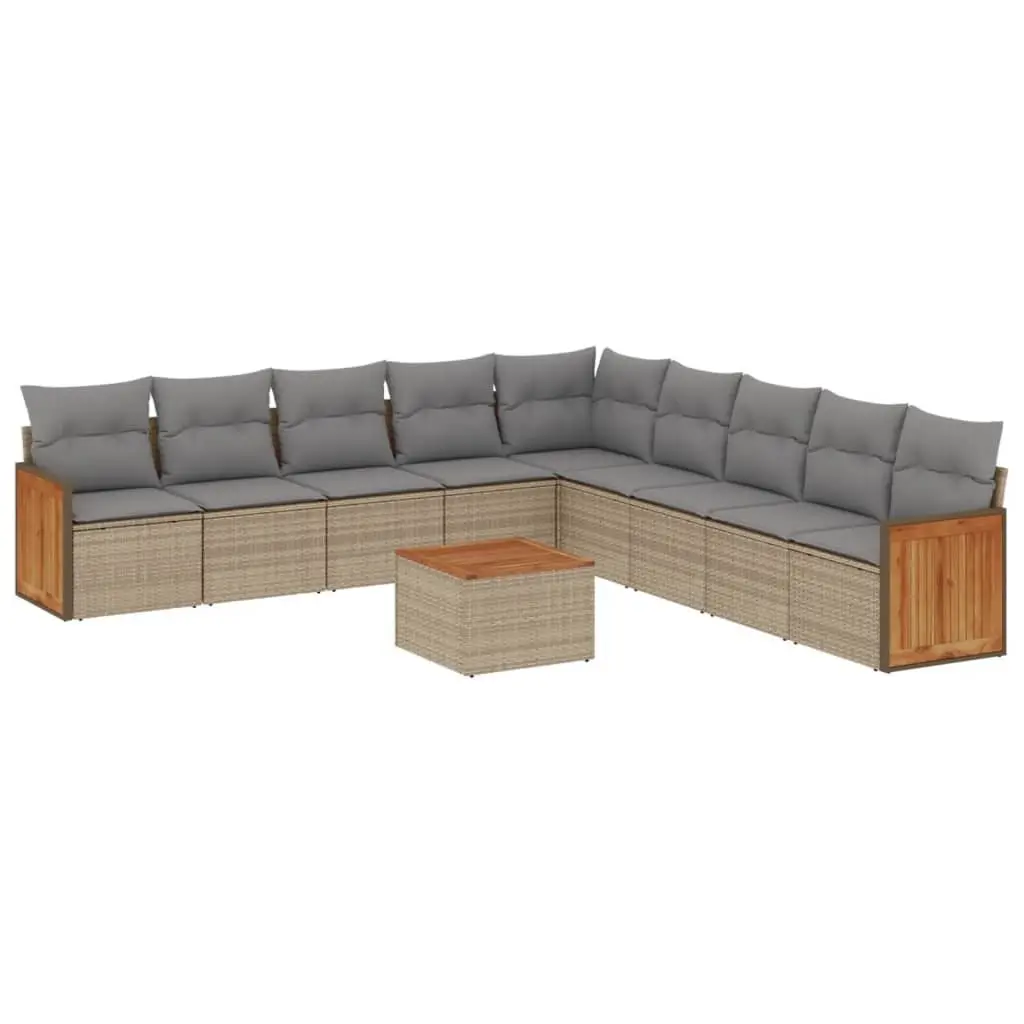 10 Piece Modular Garden Sofa Set in Beige