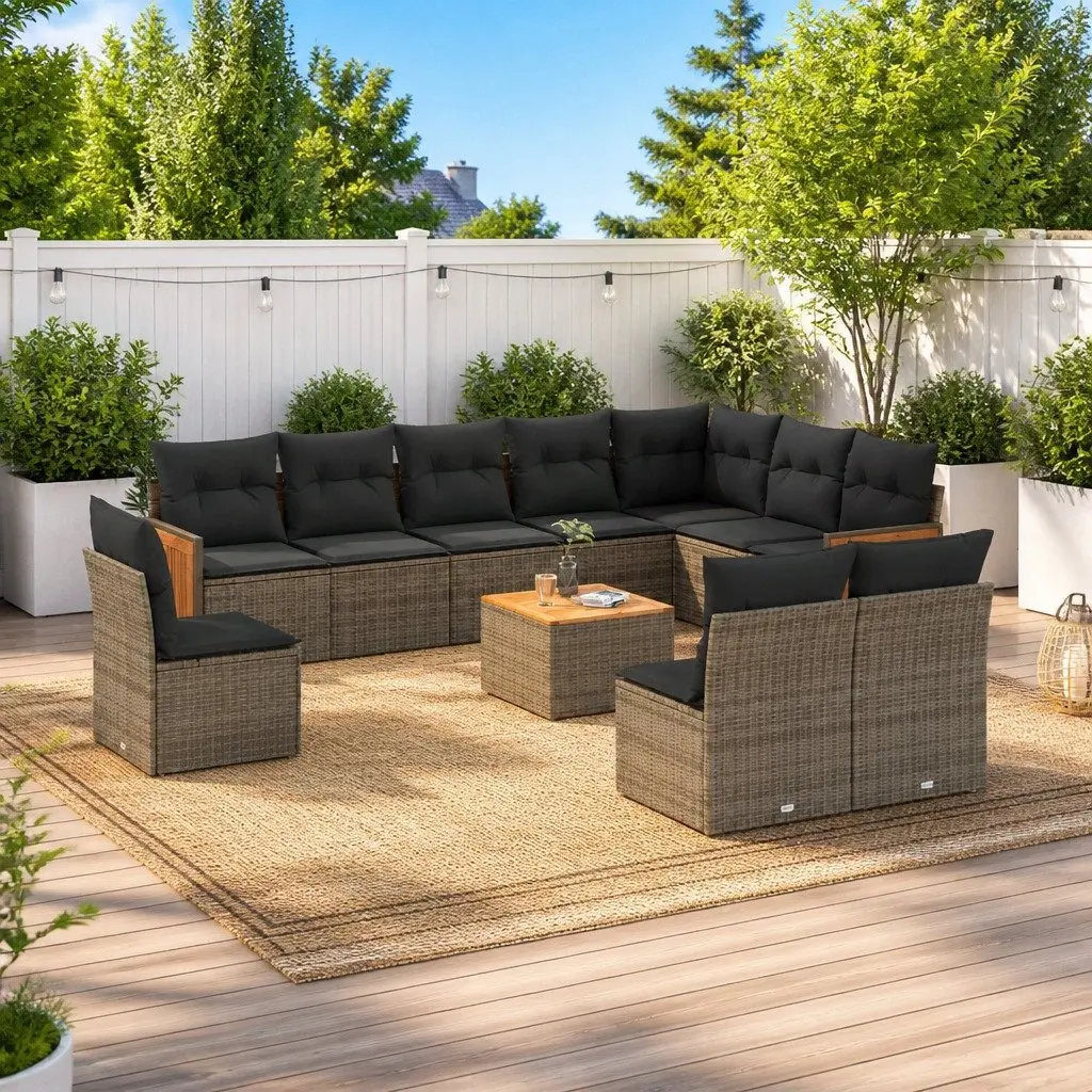 11 Piece Outdoor Garden Sofa Set in Grey