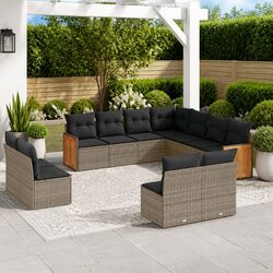 Premium 11 Piece Modular Garden Sofa Set in Grey