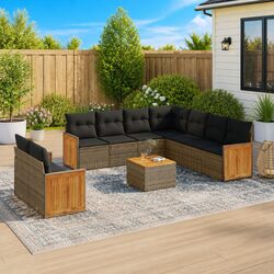 Quality Outdoor Garden Sofa Set with Cushions – 10 Pieces