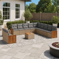 Durable 12 Piece Garden Sofa Set in Beige for Outdoor Spaces
