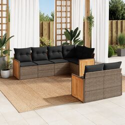 Sturdy 7 Piece Modular Garden Sofa Set in Grey