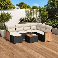 Durable 8-Piece Garden Sofa Set with Cushions and Storage