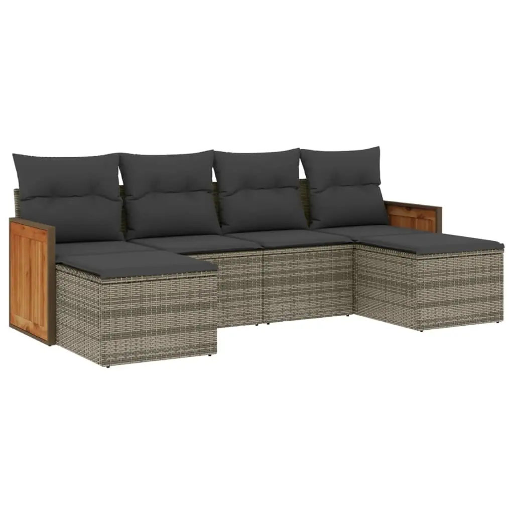 Modular Garden Sofa Set 6 Piece Grey
