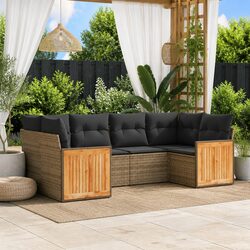 Premium 6 Piece Grey Modular Garden Sofa Set