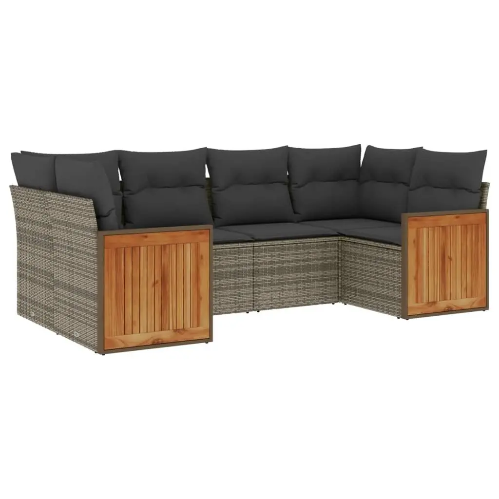 6 Piece Grey Modular Garden Sofa Set
