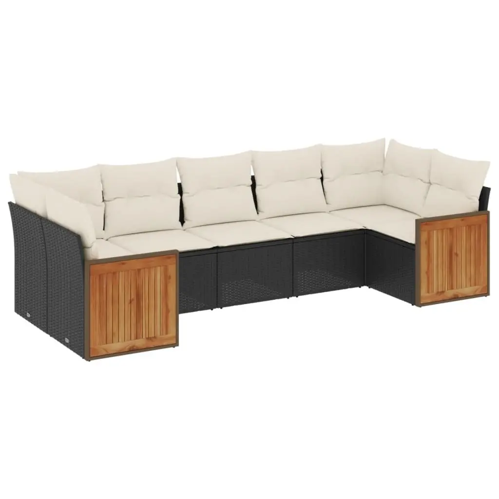 7-Piece Modular Garden Sofa Set with Cushions