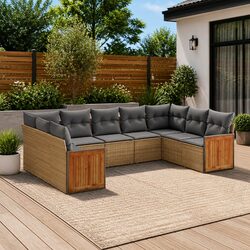 Durable 9 Piece Garden Sofa Set for Outdoor Spaces