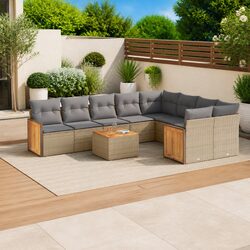 Premium 10 Piece Outdoor Garden Sofa Set with Storage Cushions