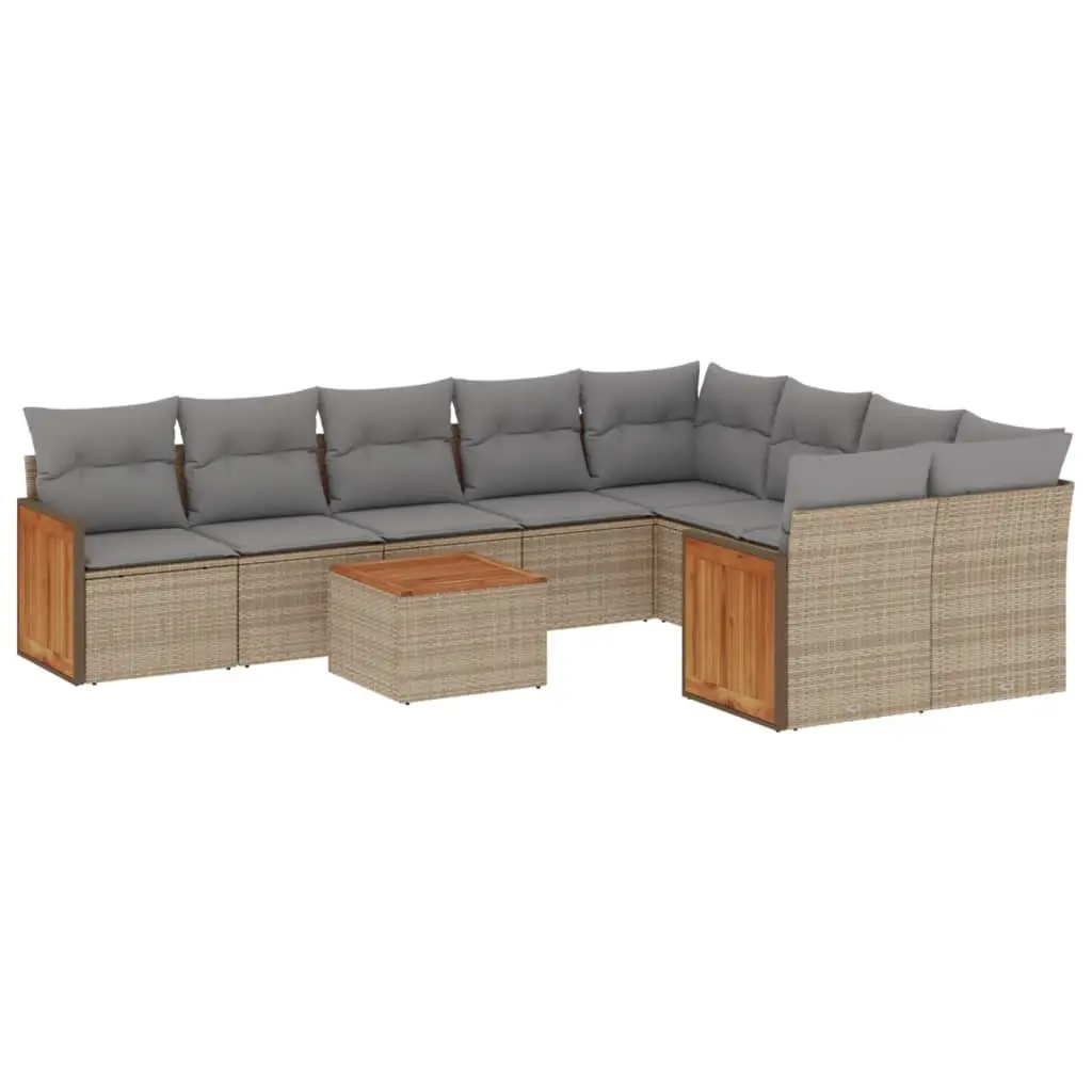 10 Piece Outdoor Garden Sofa Set with Storage Cushions