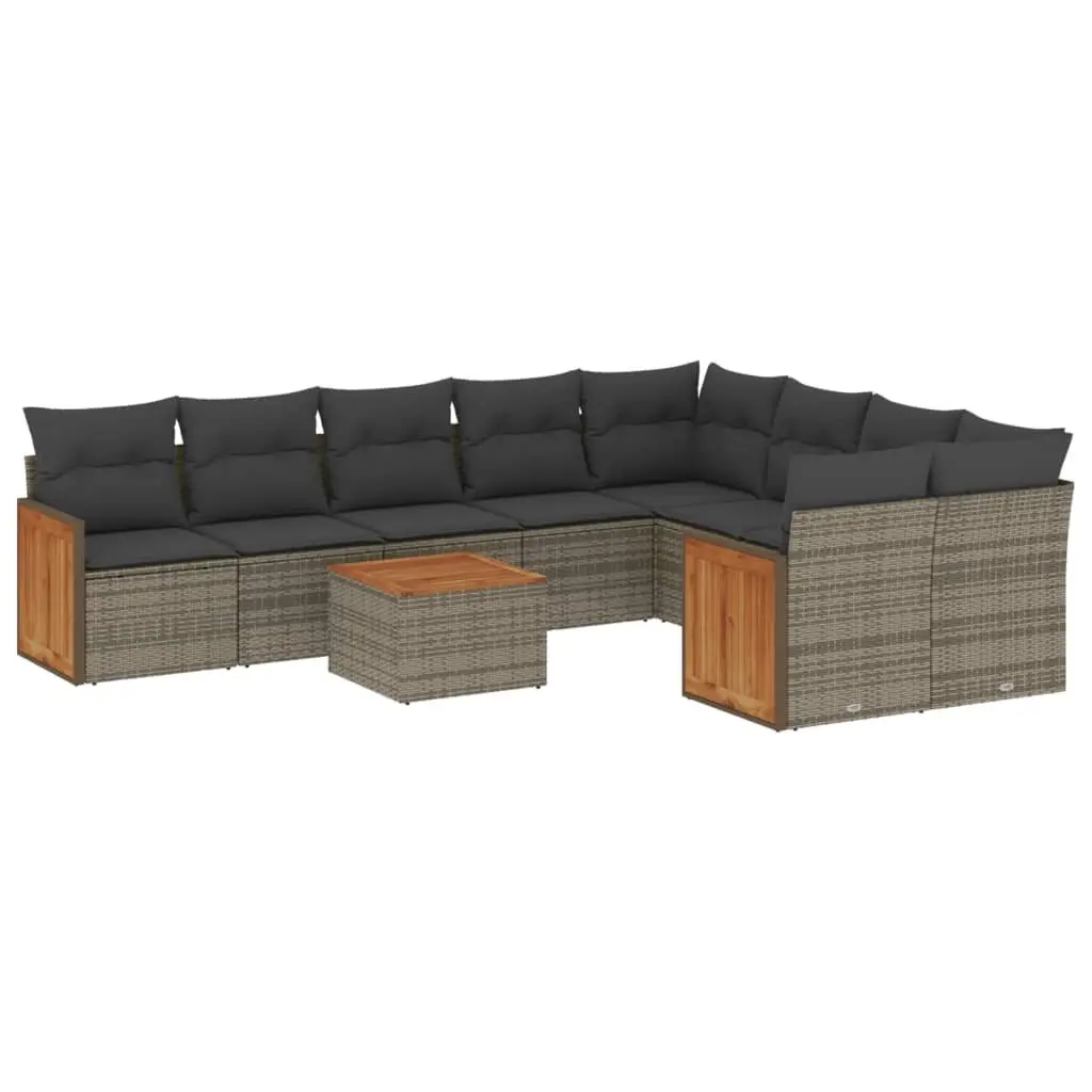 10 Piece Modular Garden Sofa Set in Grey