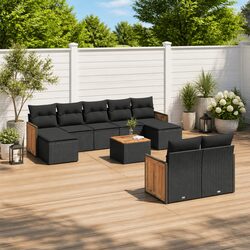 Black Modular Garden Sofa Set – 10 Pieces of Quality