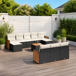 Premium 11-Piece Modular Garden Sofa Set in Black