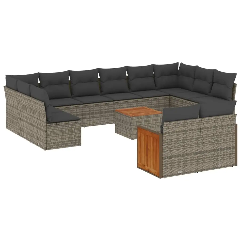 13 Piece Grey Modular Rattan Garden Sofa Set