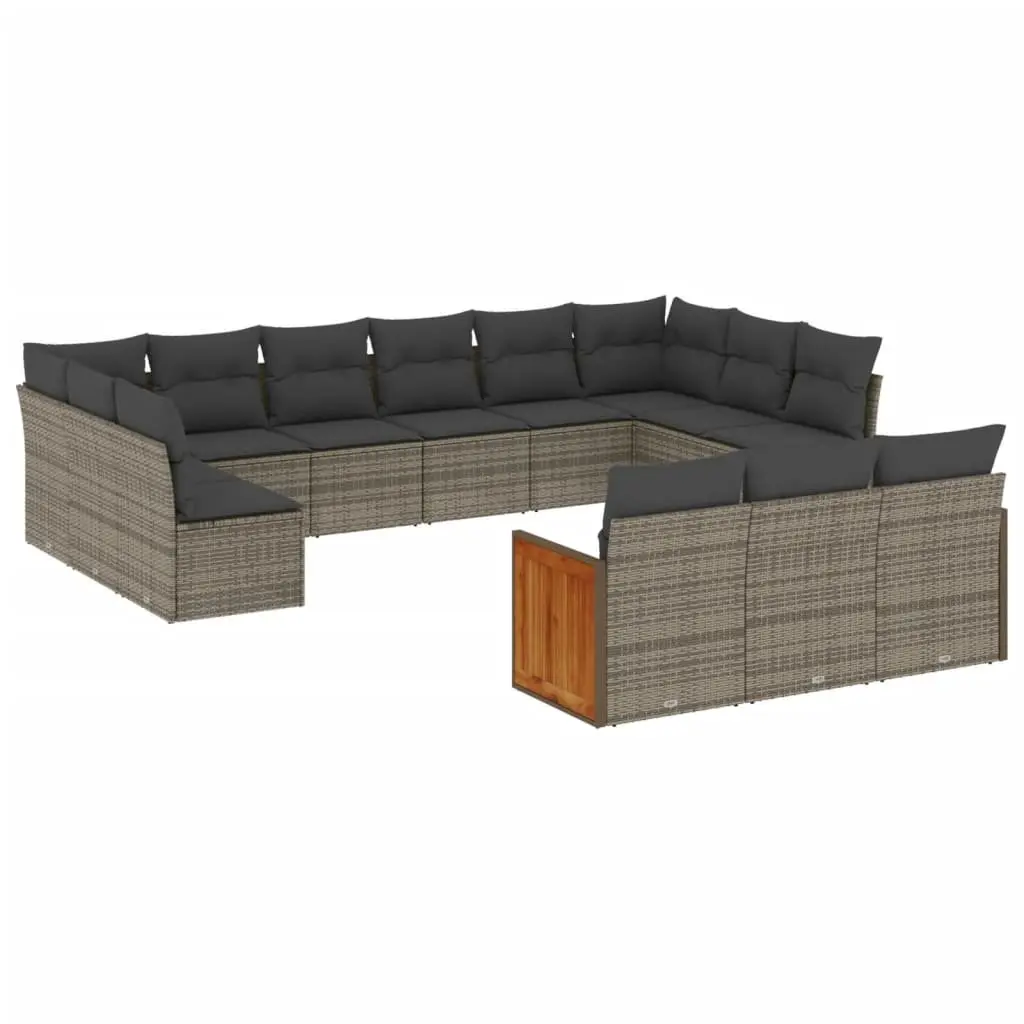 Grey 13-Piece Modular Outdoor Sofa Set