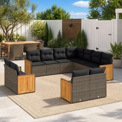 Durable 11 Piece Outdoor Garden Sofa Set in Grey